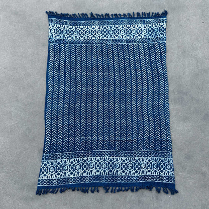 Artisan Indigo Throw - Seedha Arrows Design