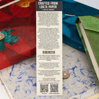 Lokta Paper Mixed Blue Cotton Notebook – Large