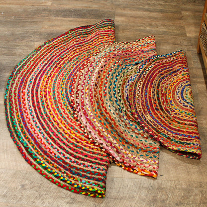 Handmade Braided Round Indian Rug - 120 cm