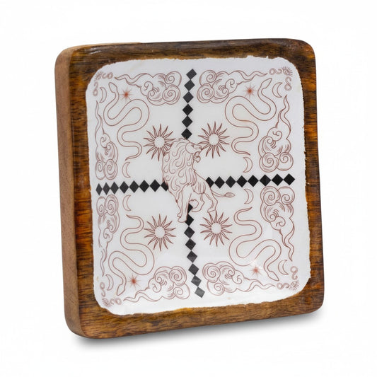 Hop Hare Large Enamelled Trinket Tray - Lion & Snakes