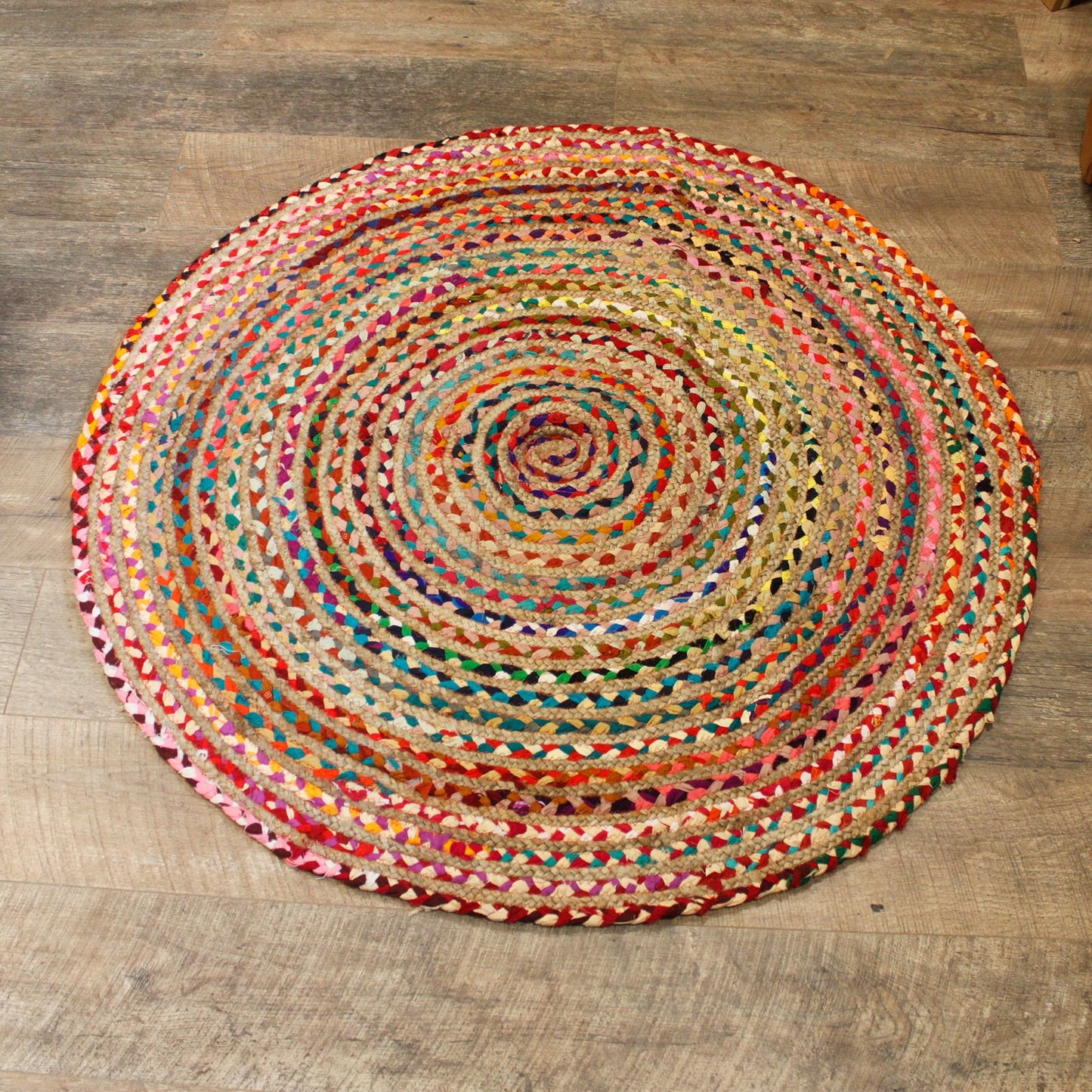 Handmade Braided Round Indian Rug - 120 cm