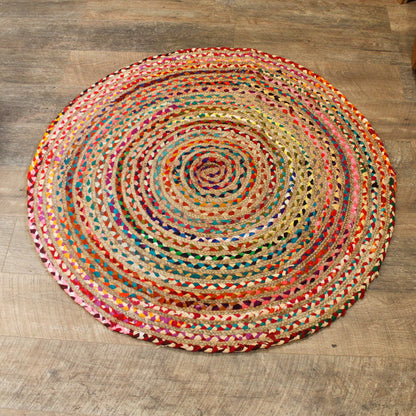 Handmade Braided Round Indian Rug - 120 cm