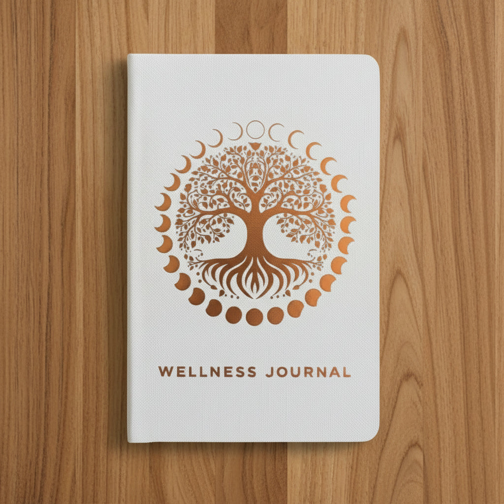 White Wellness Journal - Rose Gold Tree of Life