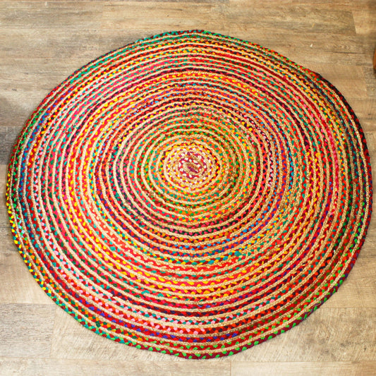 Handmade Braided Round Indian Rug - 150 cm