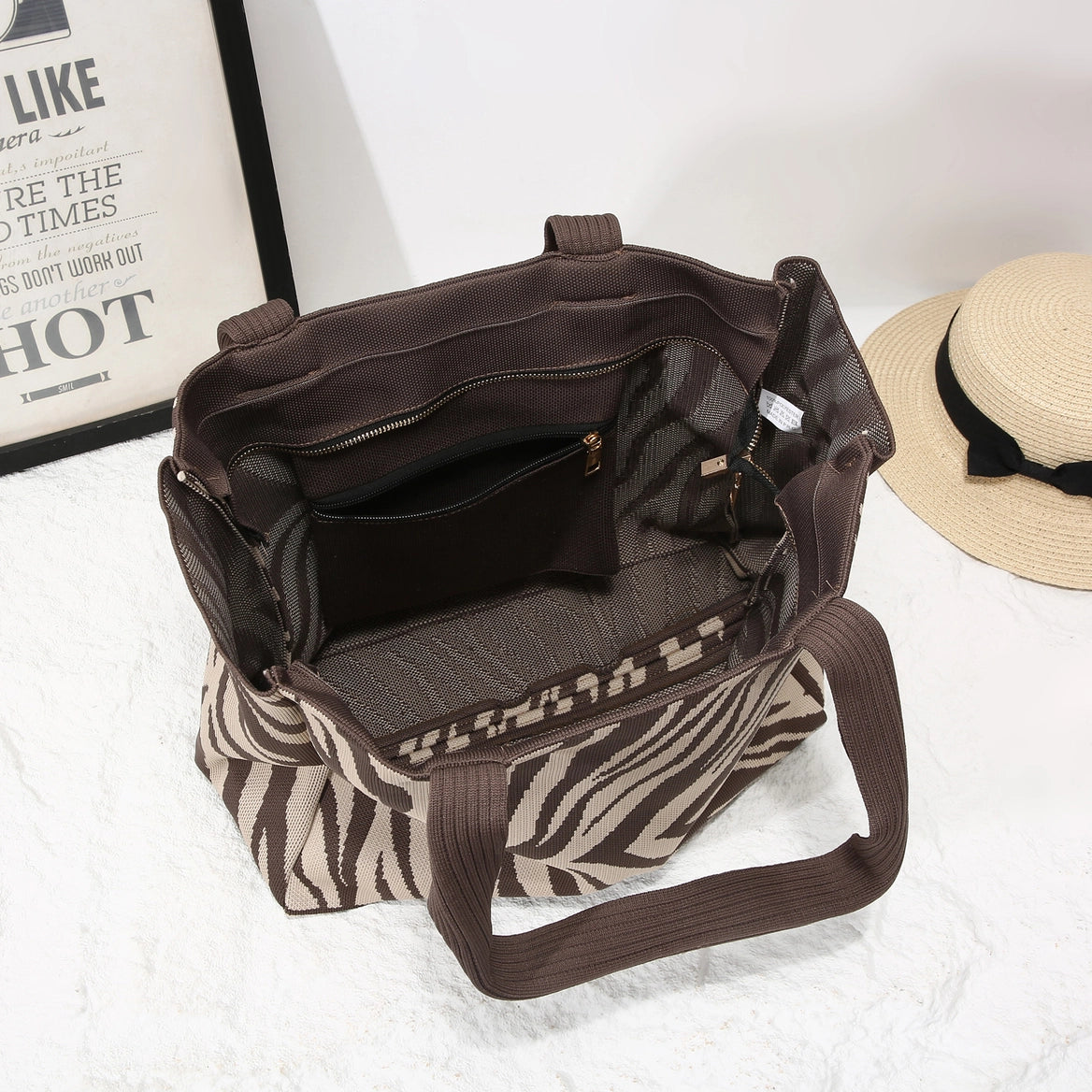 Olive Zebra Tote