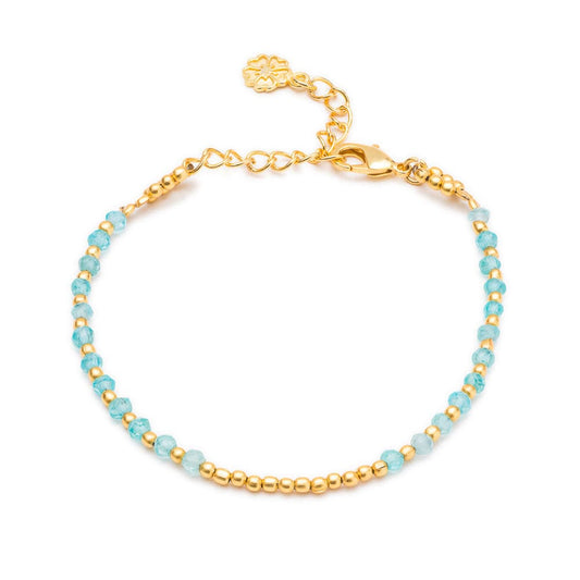 Athena Gem Beaded Bracelet: Apatite