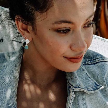 Classic Athena Drop Earrings: Silver Labradorite