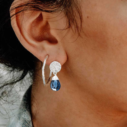 Classic Athena Drop Earrings: Silver Iolite