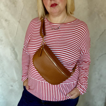 Cognac Medium Leather Bum Bag