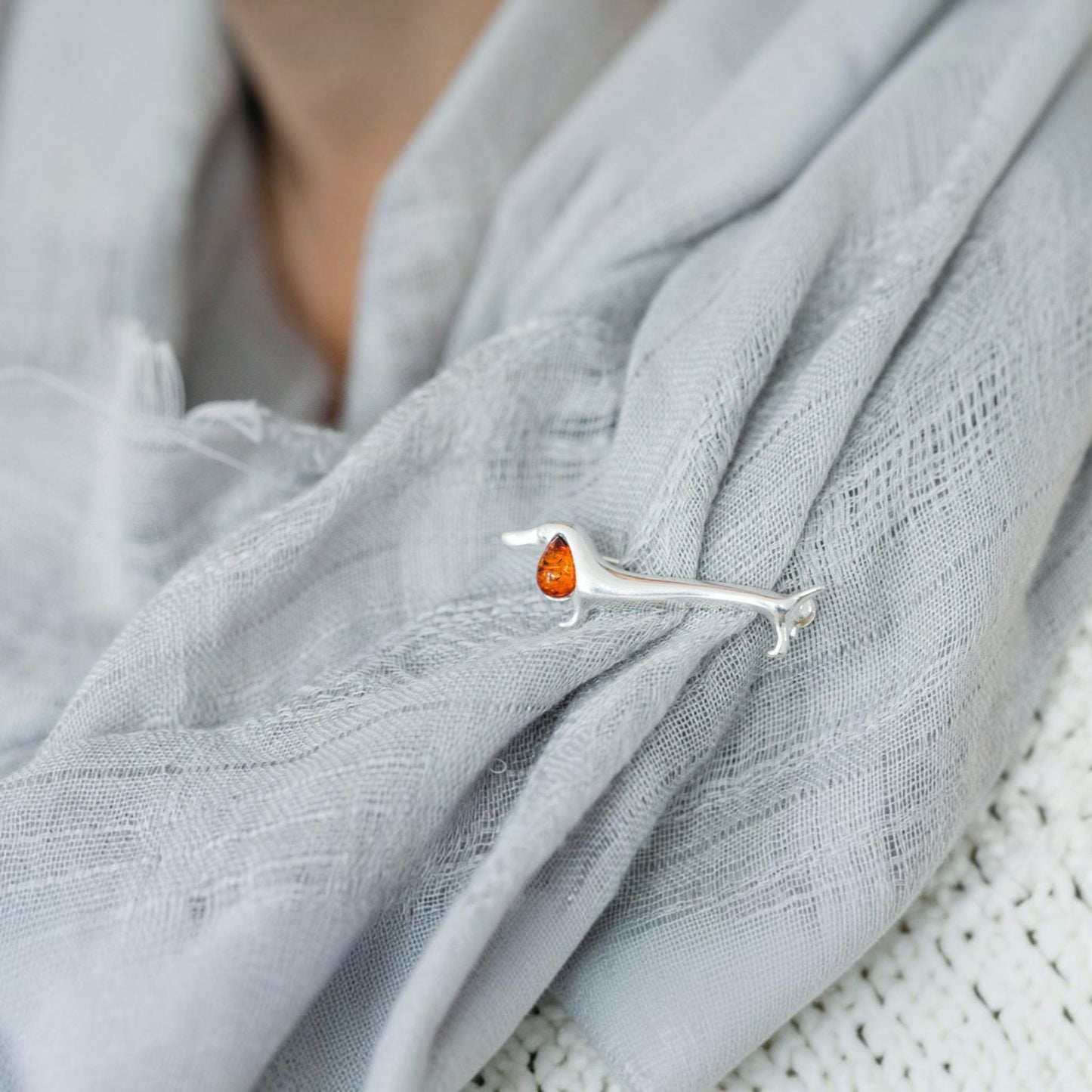 Dachshund Amber Dog Brooch
