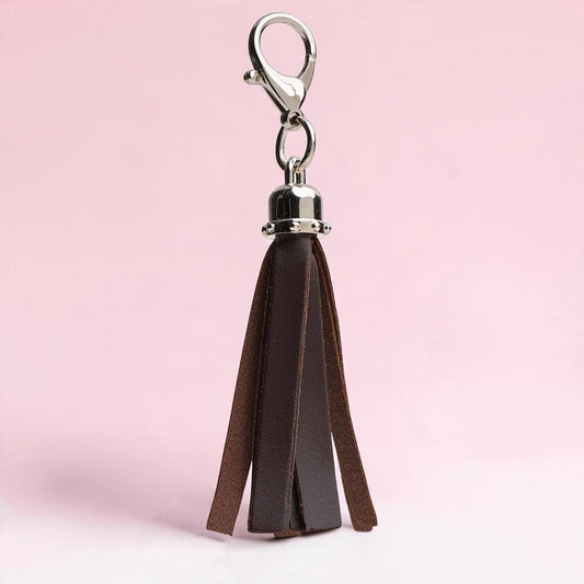 Mini Tassel Bag Charm - Dark Brown