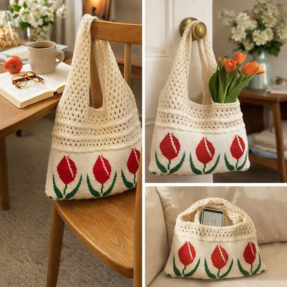 Tulip Crochet Tote Bag
