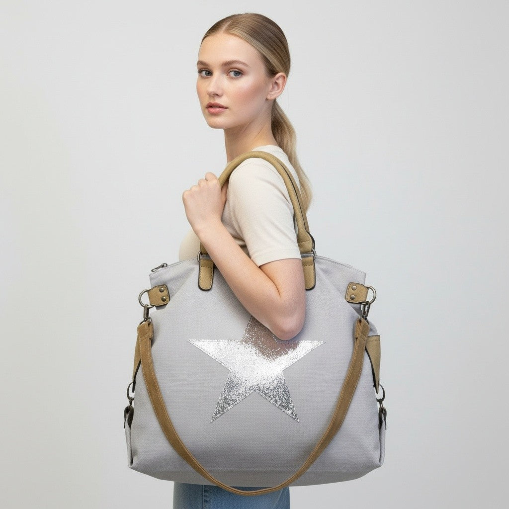 Mist Canvas Star Tote