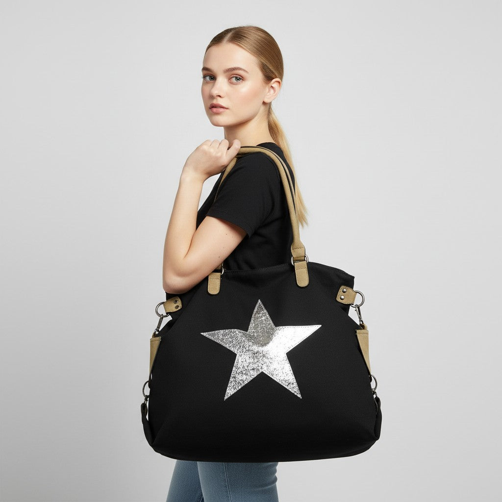 Night Canvas Star Tote