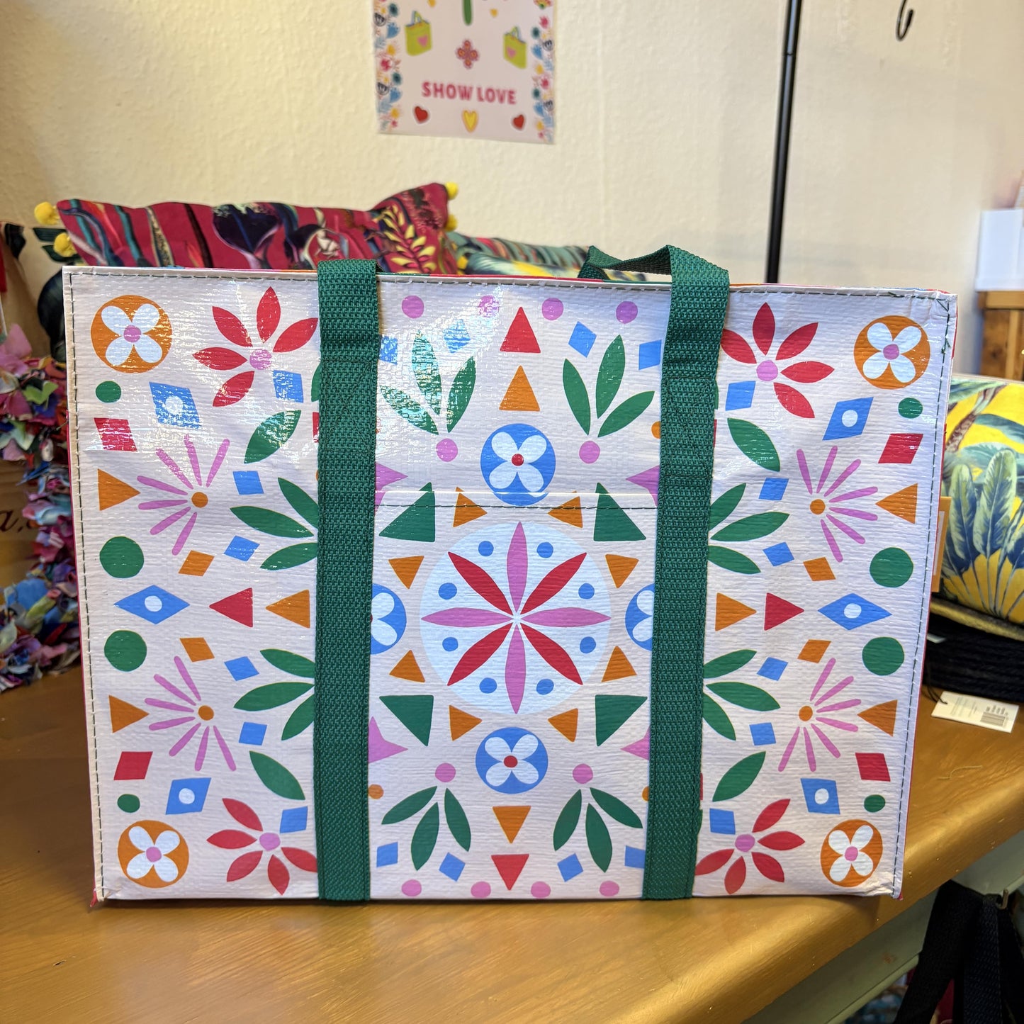 Folk Flower Shoulder Tote