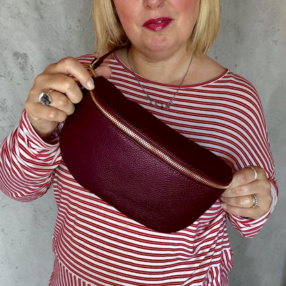 Garnet Medium Leather Bum Bag