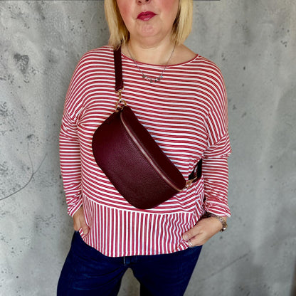 Garnet Medium Leather Bum Bag
