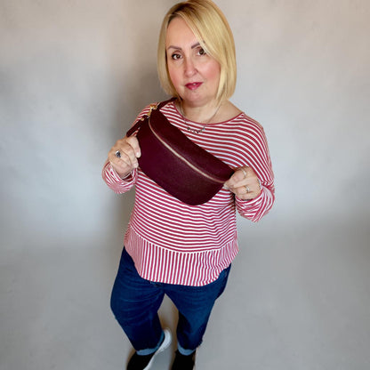 Garnet Medium Leather Bum Bag