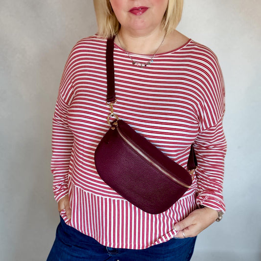 Garnet Medium Leather Bum Bag