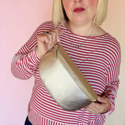 Gold Medium Leather Bum Bag