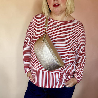 Gold Medium Leather Bum Bag
