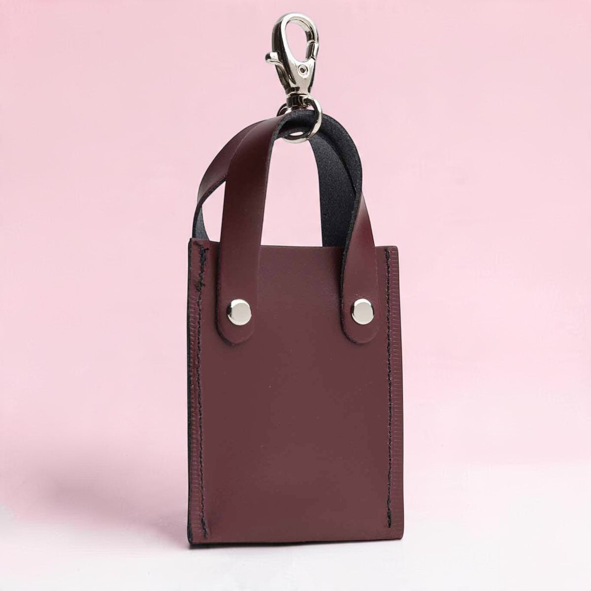 Mini Tote Bag Charm - Marsala Red