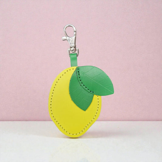 Handmade Leather Fruity Bag Charm – Lemon