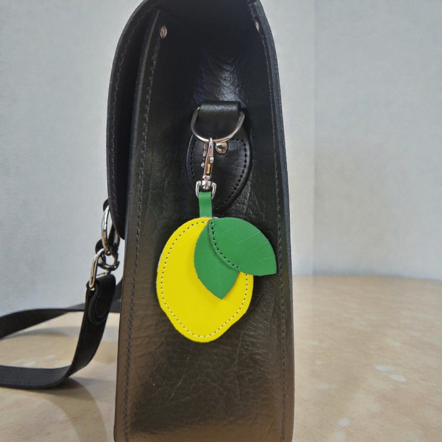Handmade Leather Fruity Bag Charm – Lemon