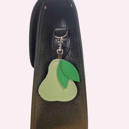 Handmade Leather Fruity Bag Charm – Pear