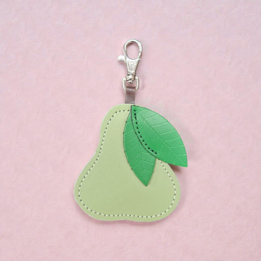 Handmade Leather Fruity Bag Charm – Pear
