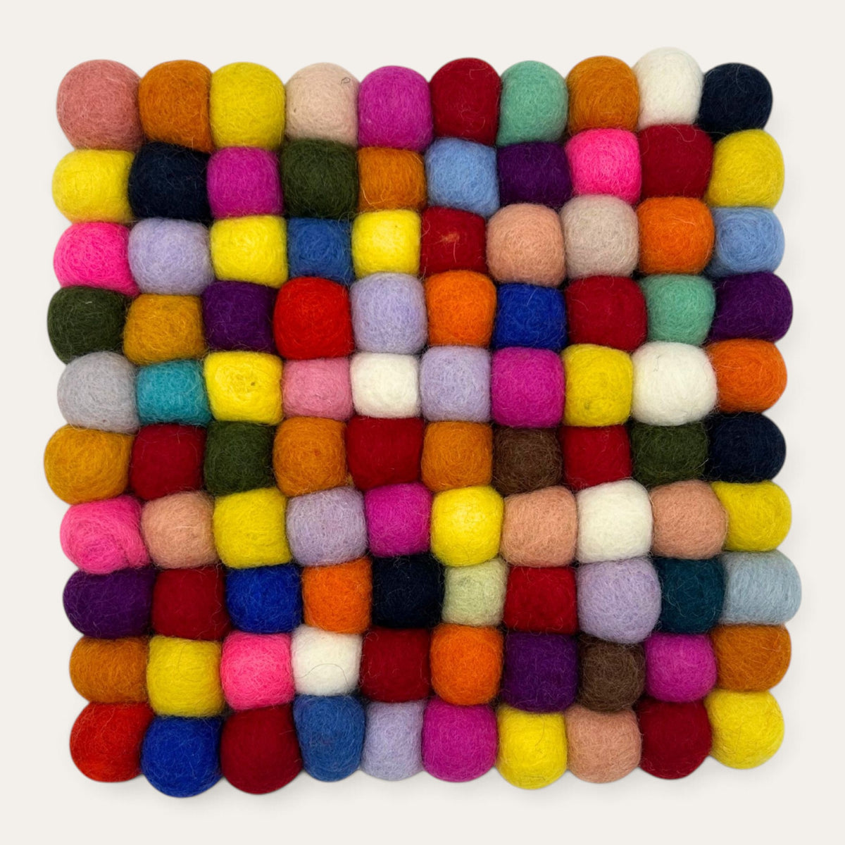 Felt Ball Square Placemat - Multi Colour