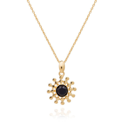 Etrusca Sun Drop Pendant: Black Onyx