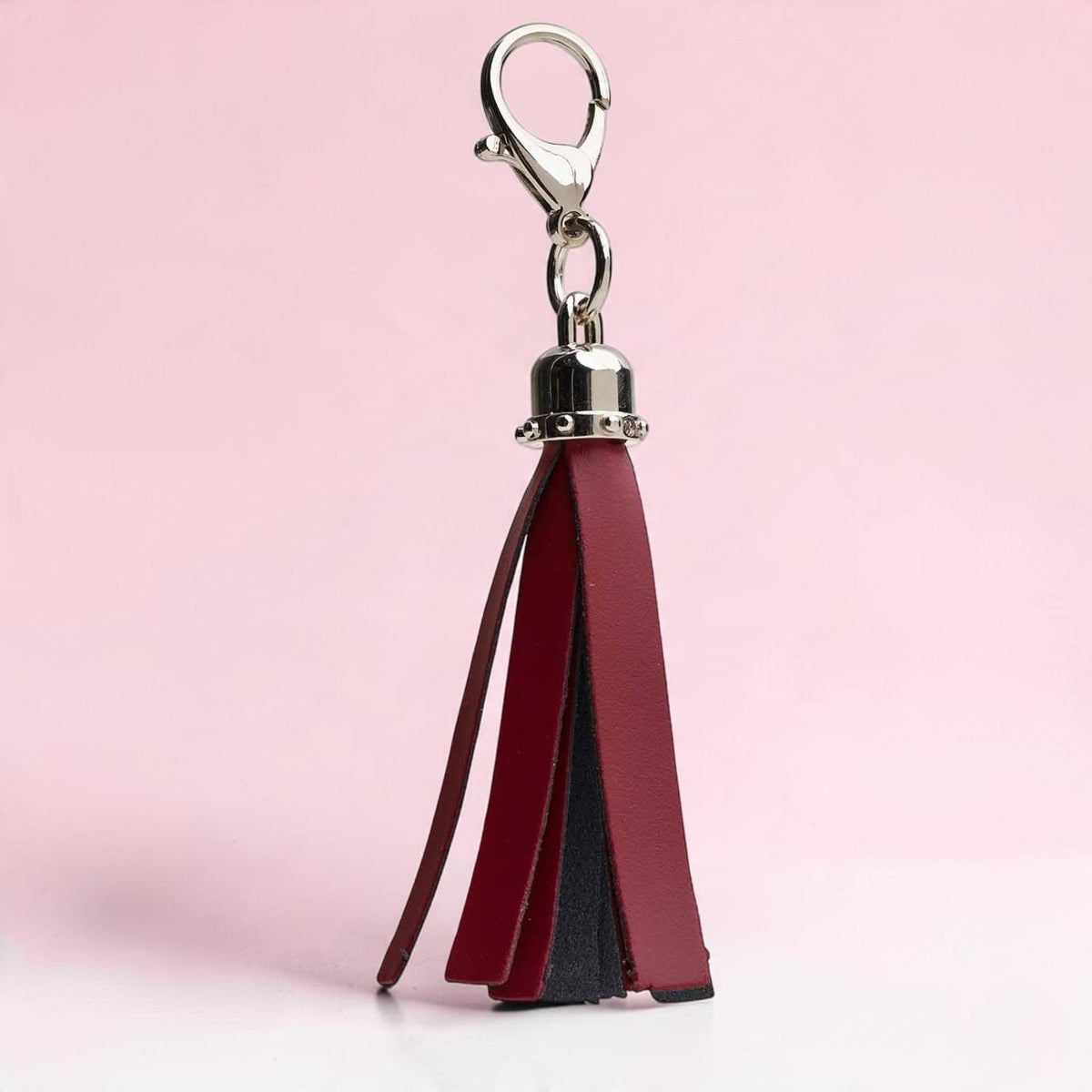 Mini Tassel Bag Charm - Oxblood