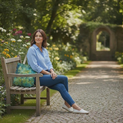 Green Tie-Dye Mandala Cotton Bag