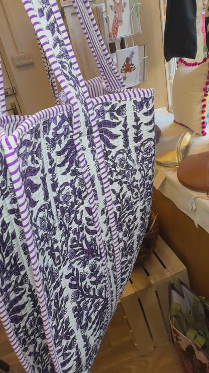 Chandra Boho Purple Kantha Bag