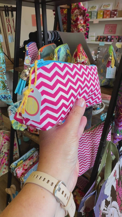 Raspberry Chevron Pencil Case