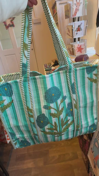 Mira Boho Turquoise Kantha Bag