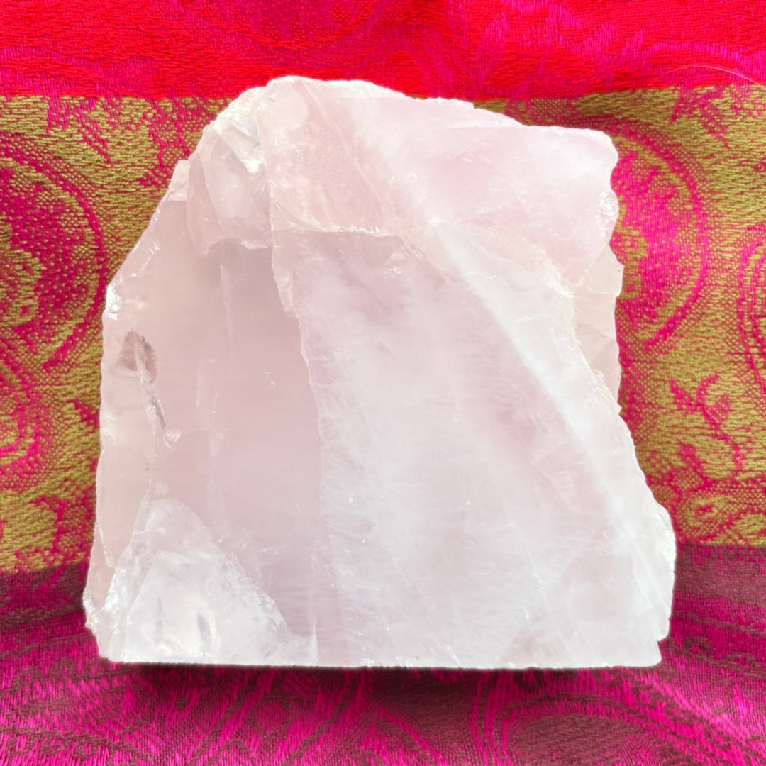 Polished Rose Quartz Crystal With Cut Base