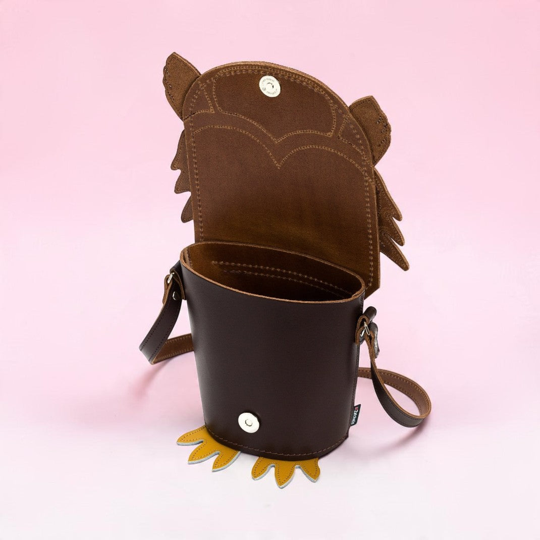 Screech Owl Handmade Leather Bag