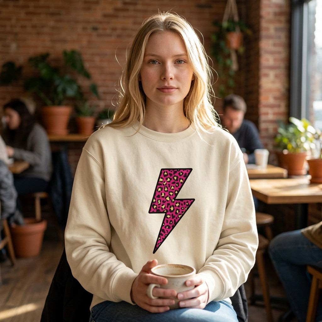 Bone Leopard Lightning Sweatshirt