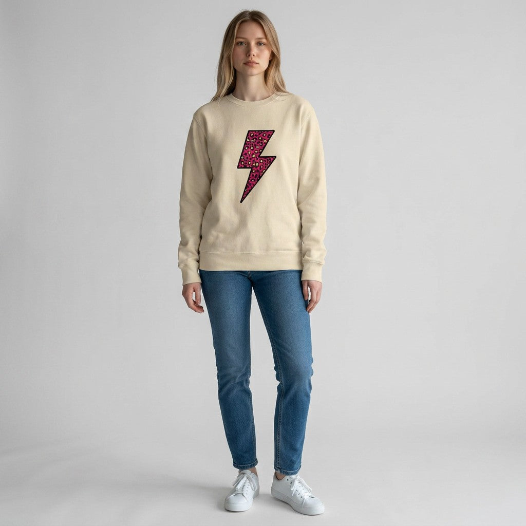 Bone Leopard Lightning Sweatshirt