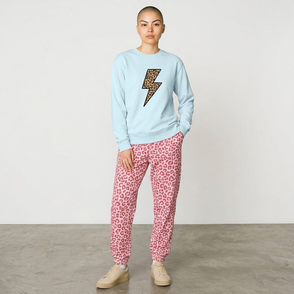 Sky Blue Leopard Lightning Sweatshirt