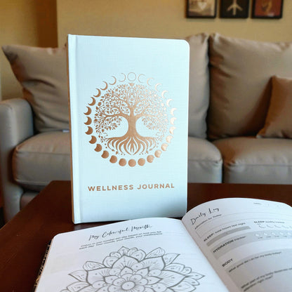 White Wellness Journal - Rose Gold Tree of Life