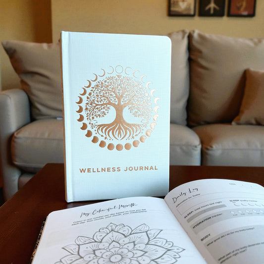 White Wellness Journal - Rose Gold Tree of Life